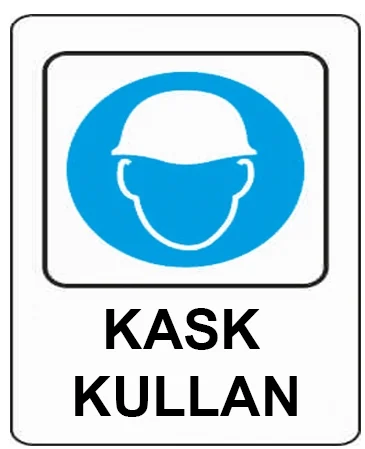 EKSTRAFİX UYARI LEVHASI 203 YUL-307 16x24 CM KASK KULLAN