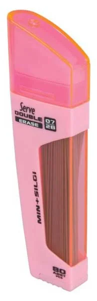SERVE MİN DOUBLE 0.7 2B + SİLGİ ŞEKER PEMBE 10 LU KARTON SV-DSMSP07-T
