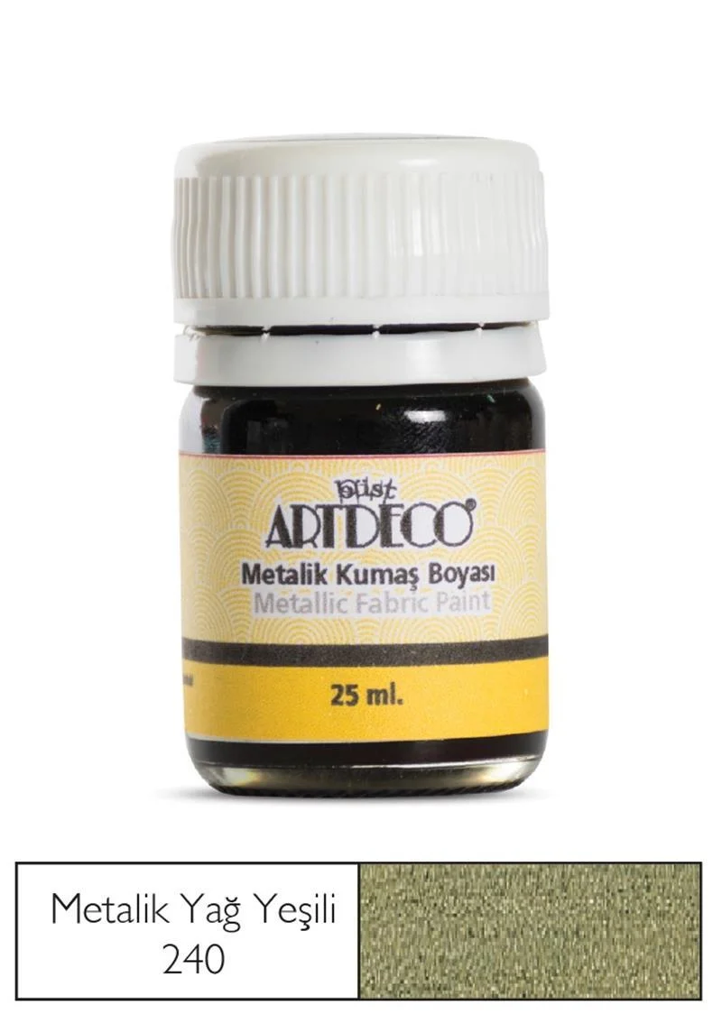 ARTDECO KUMAŞ BOYASI METALİK 25 ML YAĞ YEŞİLİ Y-011A-240