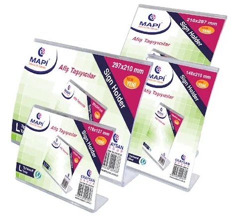 MAPİ AFİŞ TAŞIYICI 75x53 L TİPİ YATAY KAVİSLİ 534 05 05