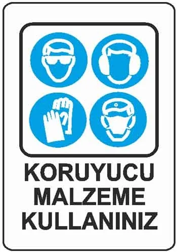 EKSTRAFİX UYARI LEVHASI 203 YUL-304 16x24 CM KORUYUCU MALZEME KULLAN