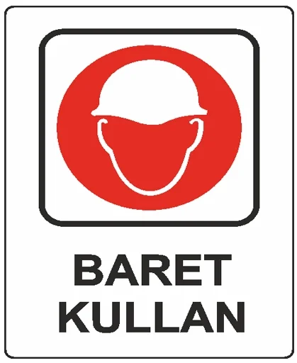 EKSTRAFİX UYARI LEVHASI 204 YUL-418 25x35 CM BARET KULLAN