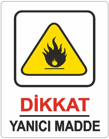 EKSTRAFİX UYARI LEVHASI 204 YUL-427 25x35 CM DİKKAT YANICI MADDE