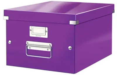 LEITZ SAKLAMA KUTUSU WOW CLICK &amp; STORE ORTA BOY L-6044 MOR