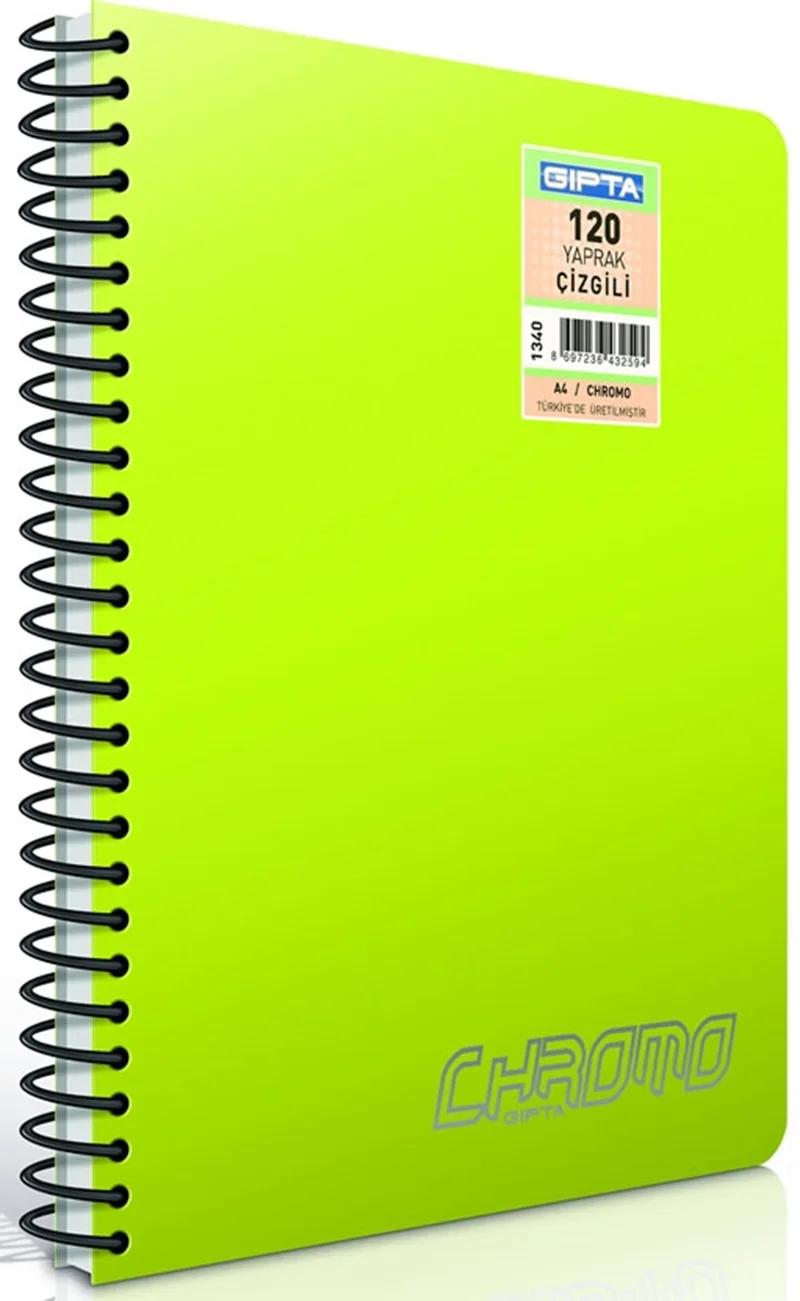 GIPTA DEFTER CHROMO A5 SPİRALLİ PP KAPAK 80 YP. ÇİZGİLİ 1347