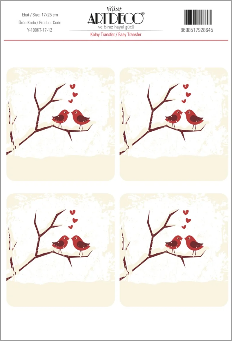 ARTDECO KOLAY TRANSFER 17x25 CM NO:12 Y-100-KT17-12