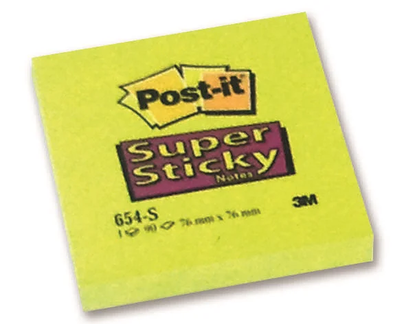 POST-IT YAPIŞKANLI NOT KAĞIDI SARI SUPER STICKY 76x76 90 YP 654-S 520300444800