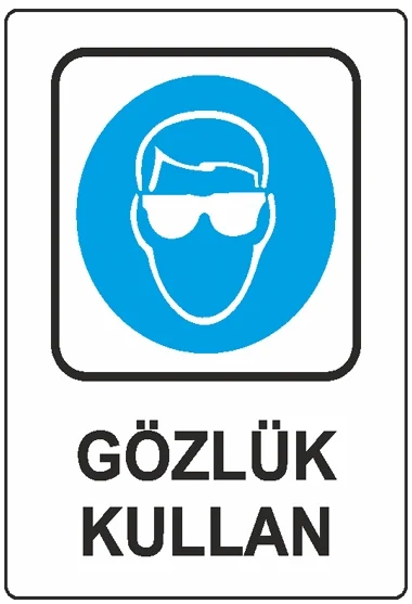 EKSTRAFİX UYARI LEVHASI 204 YUL-413 25x35 CM GÖZLÜK KULLAN