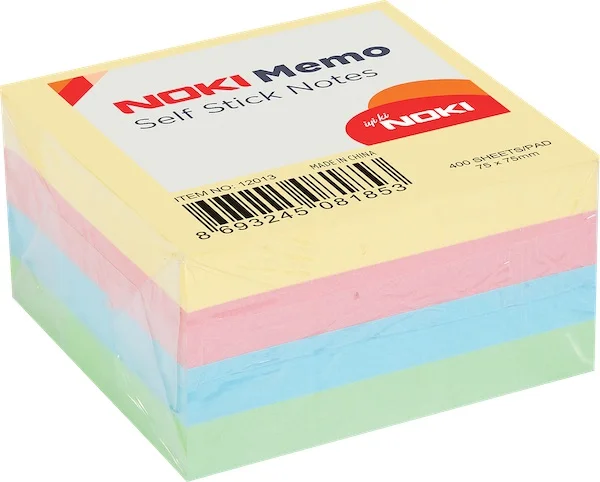 NOKİ MEMO YAPIŞKANLI KÜP NOT 75x75 400 YP 12013 PASTEL