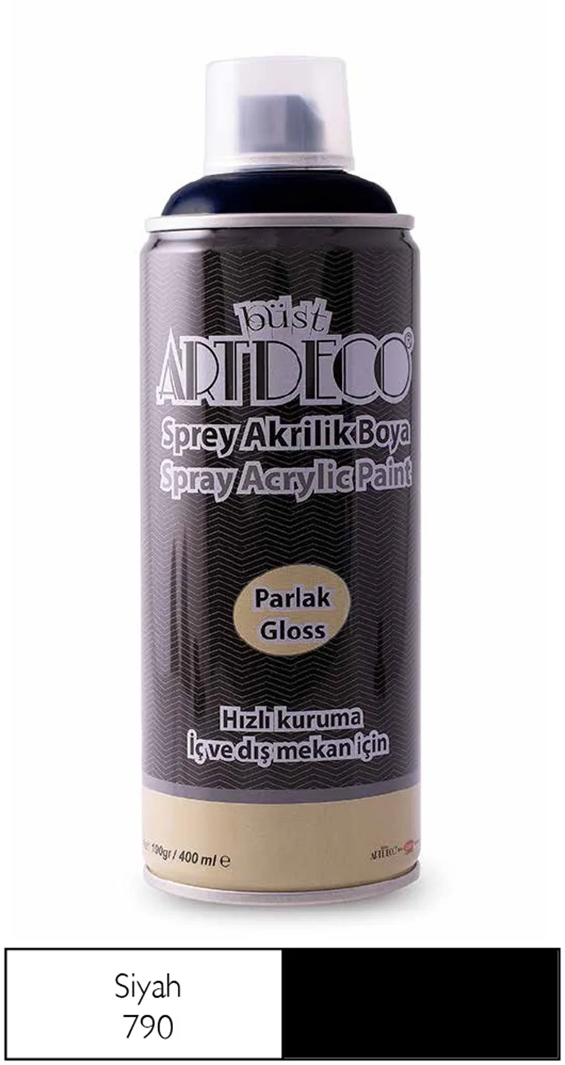 ARTDECO SPREY BOYA AKRİLİK 400 ML SİYAH Y-400-790