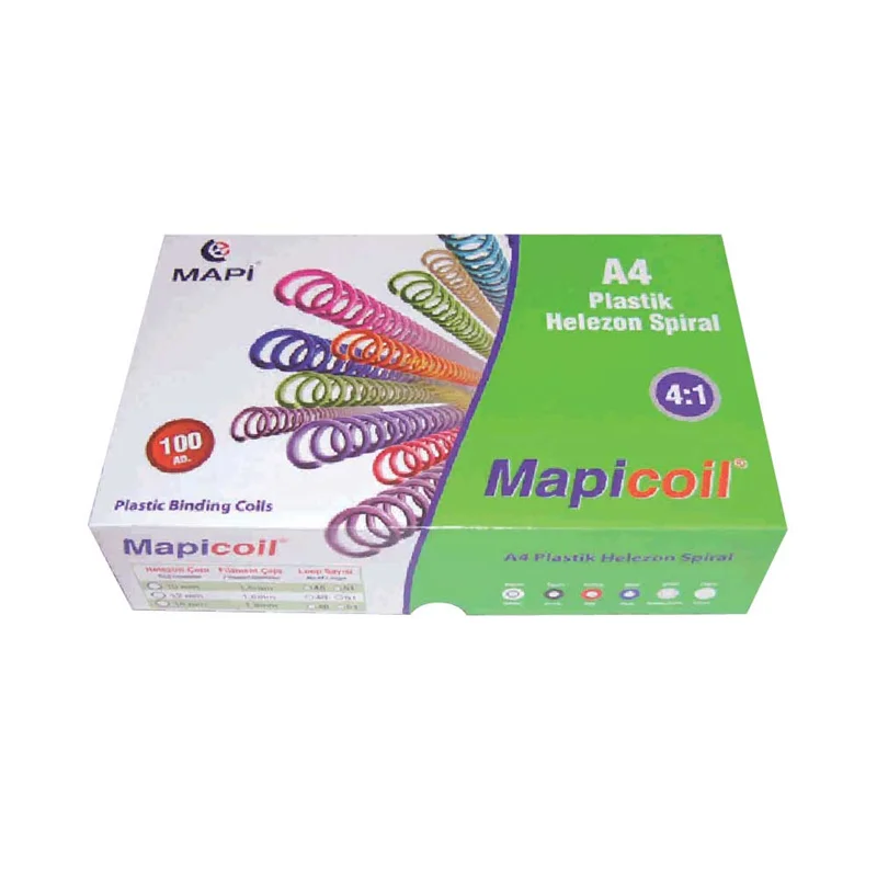 MAPİ SPİRAL PLASTİK HELEZON 4:1 16MM BEYAZ 100 ADET 48 LOP 2351600