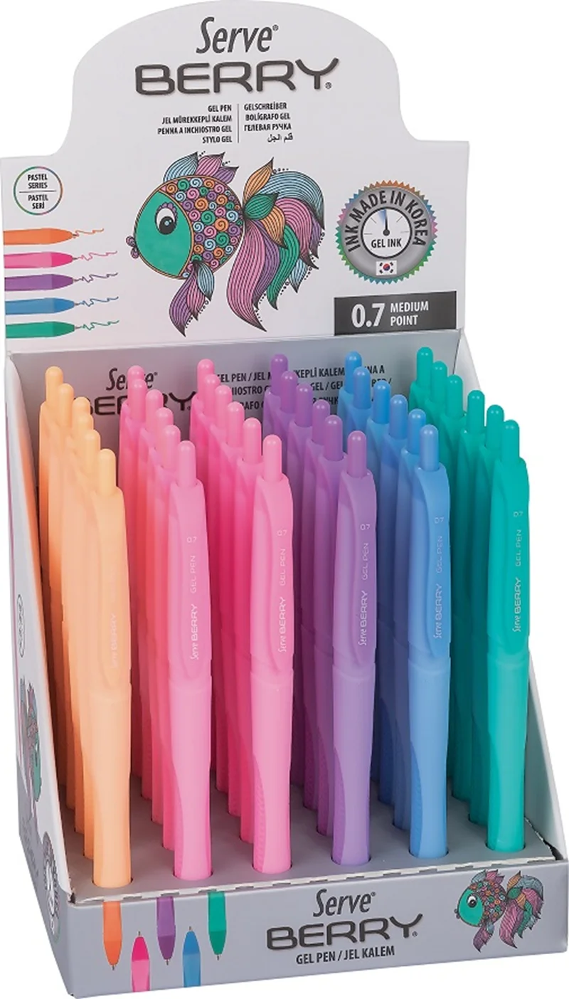 SERVE JEL KALEM BERRY 0.7 STAND  36 LI PASTEL SV-BRGEL0736KTP