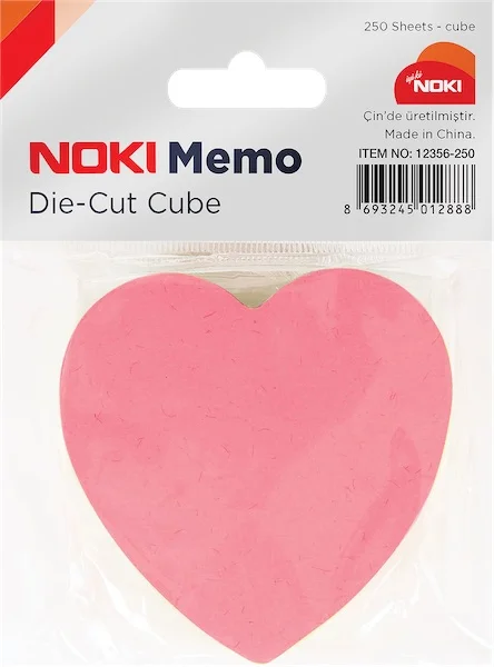 NOKİ MEMO YAPIŞKANLI NOT KAĞIDI 75x75 250 YP 12356-250 5 RENK KALP