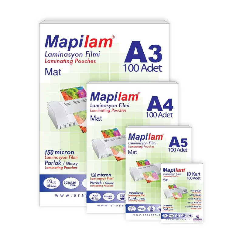 MAPİ LAMİNASYON 150 MİC.78X102 MAT 100LÜ 104 15 10