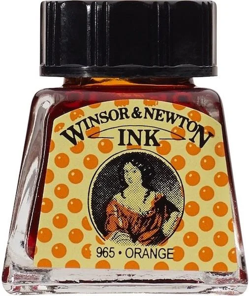 W&amp;N ÇİZİM MÜREKKEBİ DRAWING INK 14 ML ORANGE 449 WN-1005449