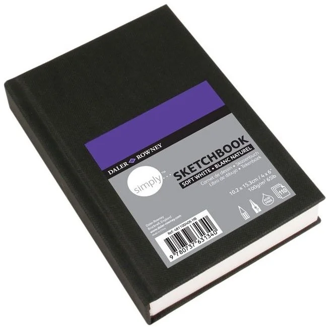 DALER ROWNEY SKETCH ESKİZ DEFTERİ SIMPLY SERİSİ SERT KAPAK 10x15 100 GR 110 SF SOFT BEYAZ 481100406