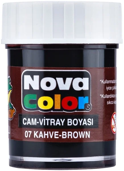 NOVA COLOR CAM BOYASI SU BAZLI ŞİŞE 15 CC KAHVERENGİ NC-155
