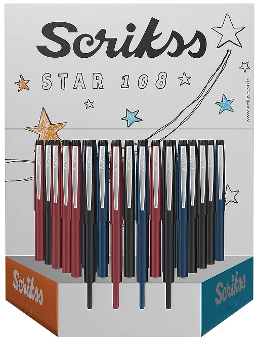 SCRIKSS TÜKENMEZ KALEM F108 STAR 36 LI STAND