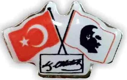 BUKET ROZET ATALI TÜRK BAYRAĞI DAMLALI 2Lİ BKT-602