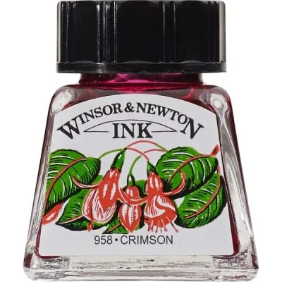 W&amp;N ÇİZİM MÜREKKEBİ DRAWING INK 14 ML CRIMSON 203 WN-1005203