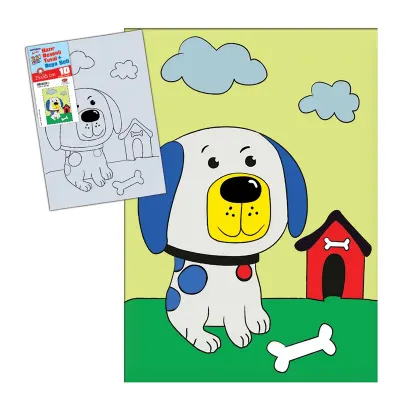 ARTDECO TUVAL BOYAMA SETİ KIDS DESENLİ 25x35 CM KÖPEK ve KULÜBÜ Y-DSTB-25-15