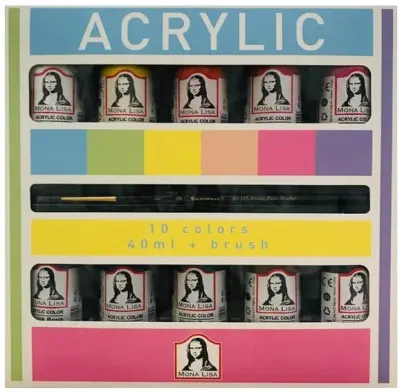 SÜDOR AKRİLİK BOYA SET MONALISA 40ML 10 RENK+FIRÇA ML122