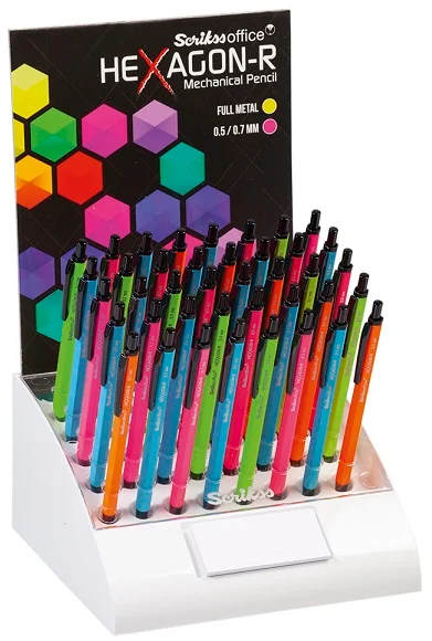 SCRIKSS OFFICE VERSATİL KALEM HEXAGON 40 LI NEON STAND