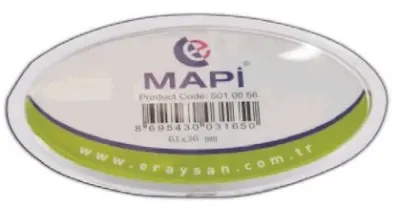 MAPİ İSİMLİK OVAL 61X36MM ŞEFFAF 25Lİ 501 00 56