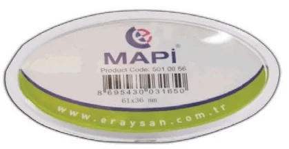 MAPİ İSİMLİK OVAL 61X36MM ŞEFFAF 25Lİ 501 00 56
