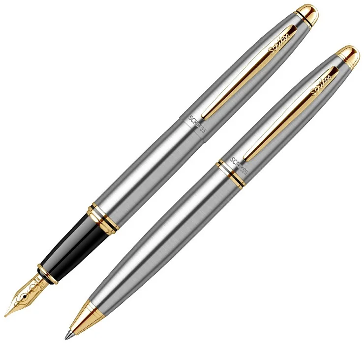 SCRIKSS DOLMA KALEM + TÜKENMEZ KALEM SET 88 GOLD KROM
