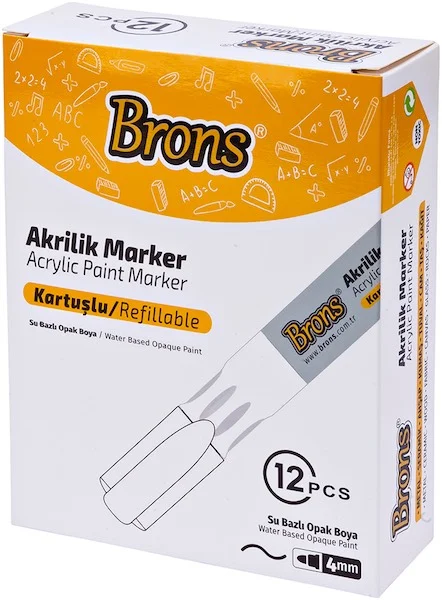BRONS AKRİLİK MARKER KIRMIZI BR-4011