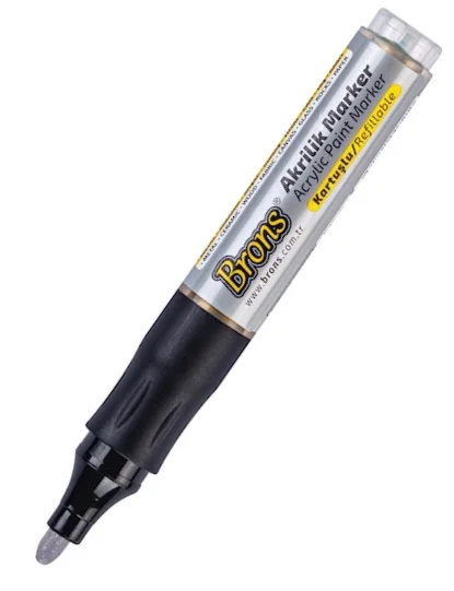 BRONS AKRİLİK MARKER GÜMÜŞ BR-4021
