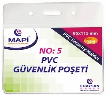 MAPİ KART POŞETİ PVC 85X115 YATAY 100 LÜ 910 10 38 (GÜVENLİK POŞETİ)
