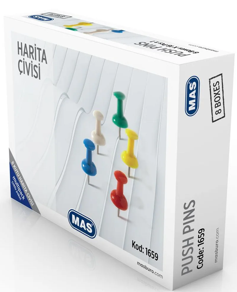 MAS HARİTA ÇİVİSİ RENKLİ MULTİPACK 1659