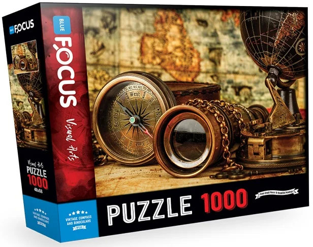 BLUE FOCUS PUZZLE 1000 PARÇA NOSTALJİK PUSULA VE DÜRBÜN BF291