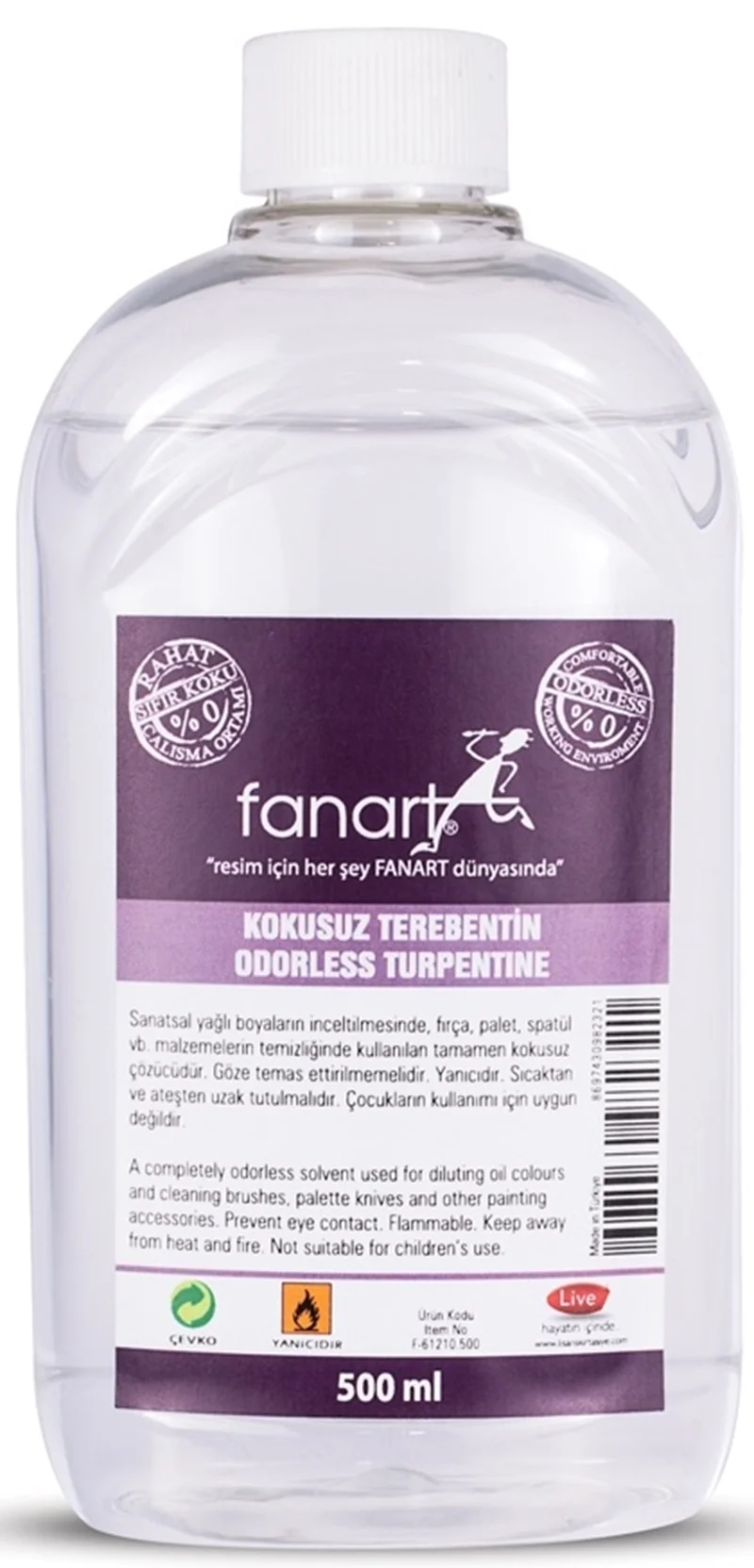 FANART ACADEMY TEREBENTİN KOKUSUZ 500 ML F-5301.500