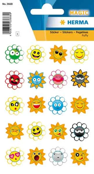 HERMA ETİKET MAGIC PUFFY ÇILGIN GÜNEŞLER 3668