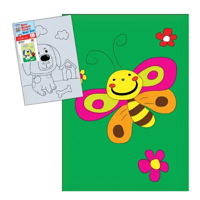 ARTDECO TUVAL BOYAMA SETİ KIDS DESENLİ 25x35 CM KELEBEK ve ÇİÇEK Y-DSTB-25-11