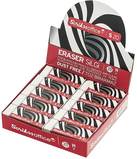 SCRIKSS OFFICE SİLGİ S-20 PVC 20 Lİ KUTU