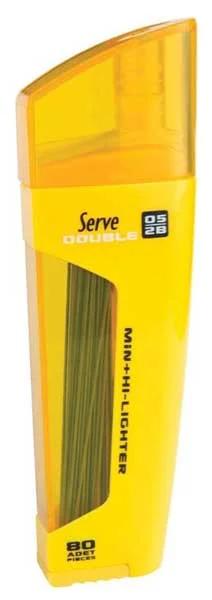 SERVE MİN + FOSFORLU KALEM DOUBLE 0.5 SARI 10 LU SV-FMS 05-10