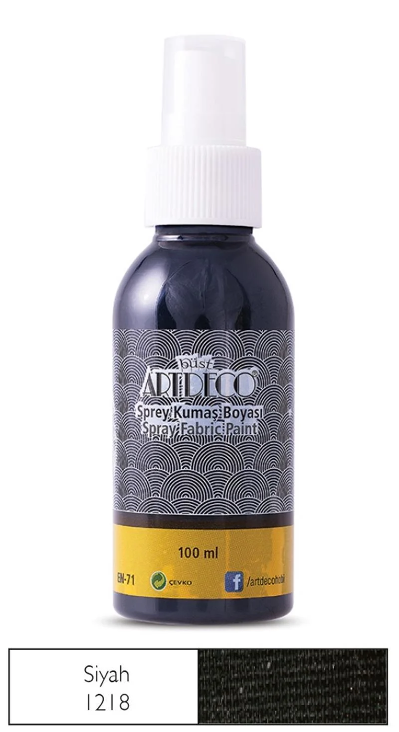ARTDECO KUMAŞ BOYASI SPREY 100 ML SİYAH Y-010D-1218