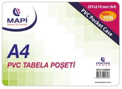 MAPİ TABELA POŞETİ A4 PVC 20Lİ 510 00 04