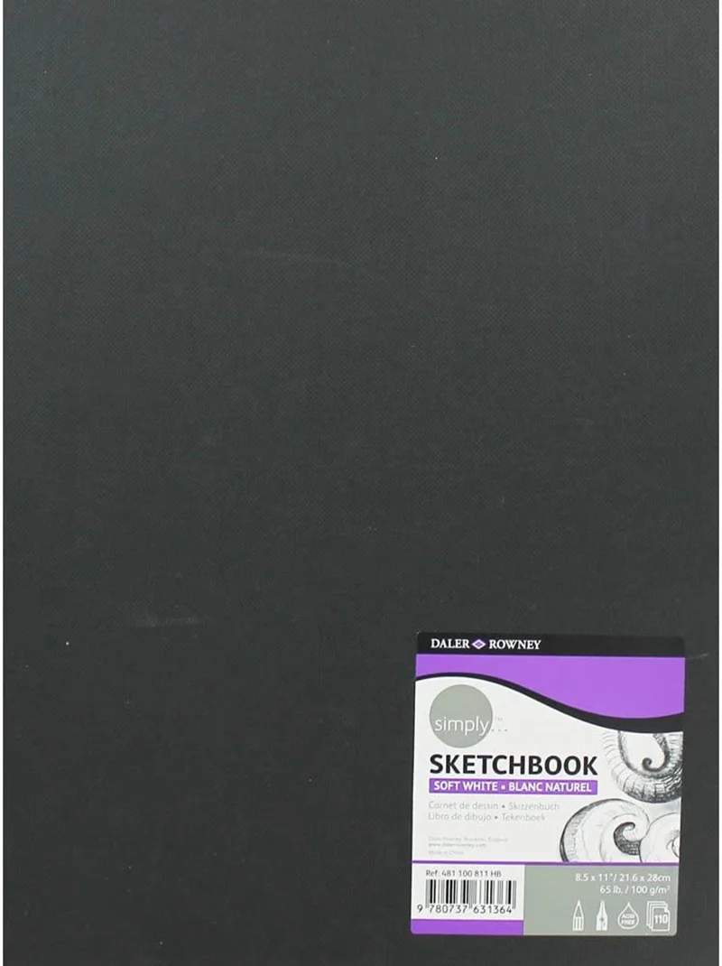DALER ROWNEY SKETCH ESKİZ DEFTERİ SIMPLY SERİSİ SERT KAPAK 21x28 100 GR 110 SF SOFT BEYAZ 481100811