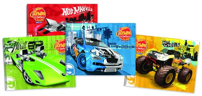 GIPTA RESİM DEFTERİ HOT WHEELS 25X35 SPİRALLİ KARTON KAPAK 15 YP. 5437