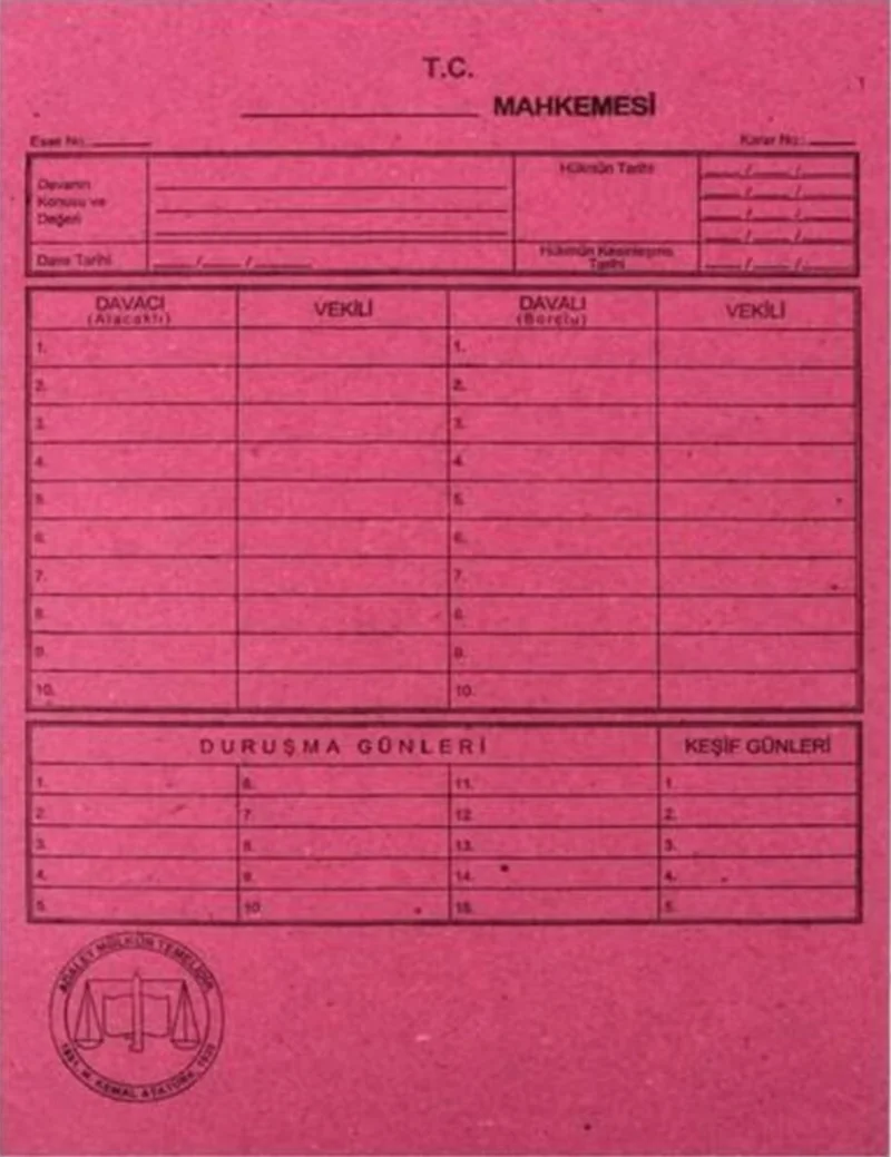 ALEMDAR MAHKEME DOSYASI LÜKS 50 Lİ
