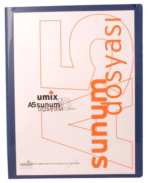 UMIX SUNUM DOSYASI ÖNDEN CEPLİ A5 10 LU LACİVERT U1191P-LA