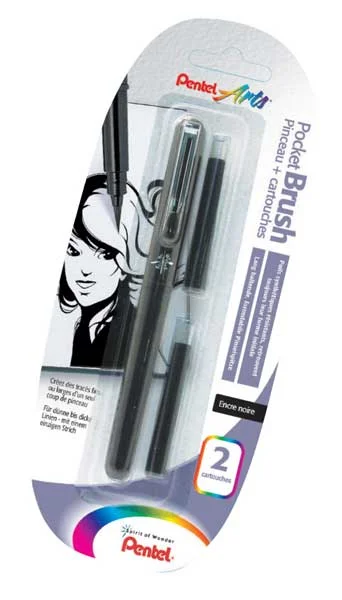 PENTEL FIRÇA KALEM ARTS POCKET BRUSH SET + 2 KARTUŞ Y XGFKP-FP10