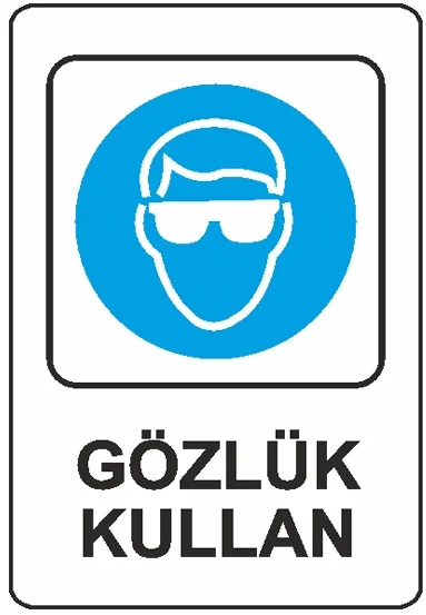 EKSTRAFİX UYARI LEVHASI 203 YUL-303 16x24 CM GÖZLÜK KULLAN