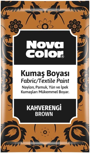 NOVA COLOR KUMAŞ BOYASI TOZ 12 GR KAHVERENGİ NC-905
