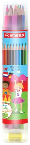 STABILO KURU BOYA 12 RENK PLASTİK TÜP 1212/77-PT